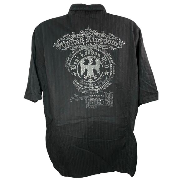 Pepe Jeans London Button Down Shirt Size 3XL Black UK Embroidery Streetwear - Picture 1 of 9
